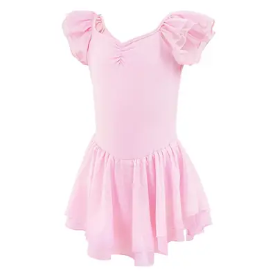 Light Violet Girls Ballet Dress Double Layer Flying Sleeve