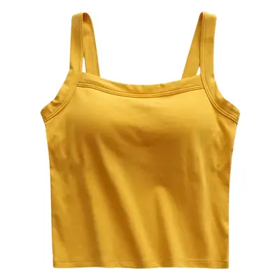 Women's Pure Cotton Camisole with Built-In Bra & Chest Pads
