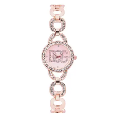 Gold Crossbody Watch with Diamond Decor for Women
