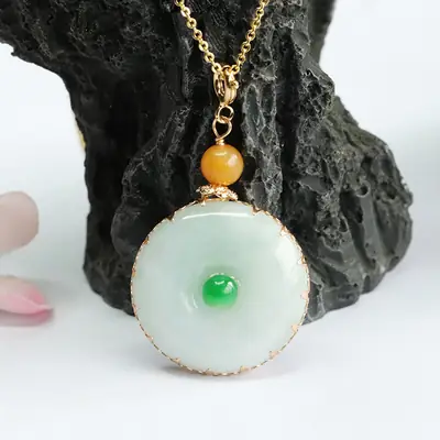 Guan Yu Jade Pendant Necklace with Safety Buckle