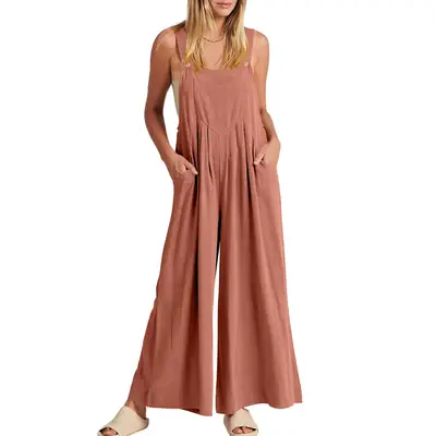 Women's 2023 Summer Strap Jumpsuit Solid Color