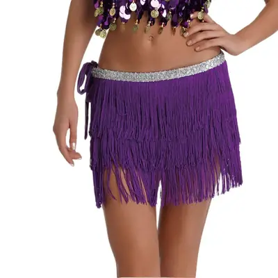 Sexy Yellow Tassel Scarf Hip Belt Latin Dance Strap
