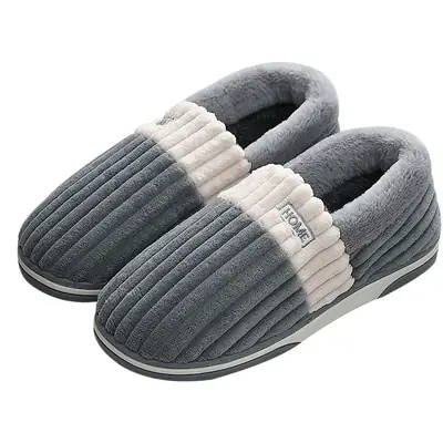 Men's Fleece Lined Winter Slippers Gray