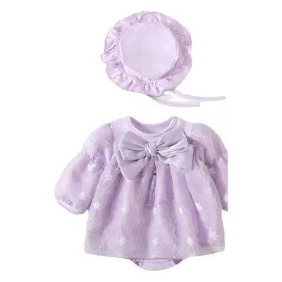Girls' Purple Starry Bow Baby Suit Set
