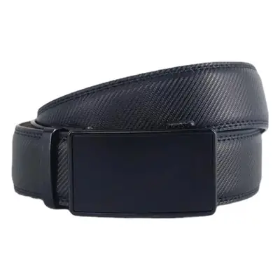 Men's Black Leather Belt with Automatic Buckle