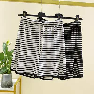 Women Striped Drawstring Shorts Summer Casual Wear