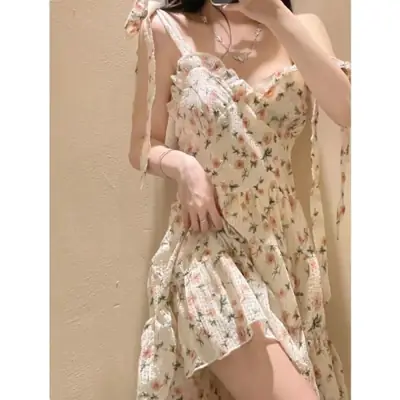 French Floral Skirt Dress Women Summer 2023