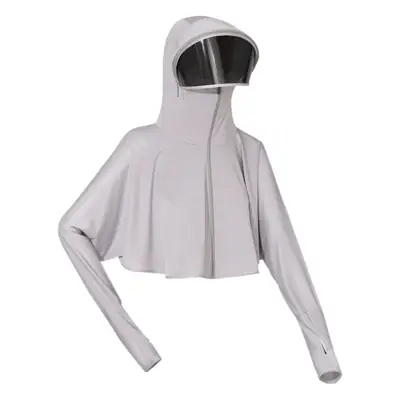 Women's White Anti-Uv Cycling Sun Protection Top