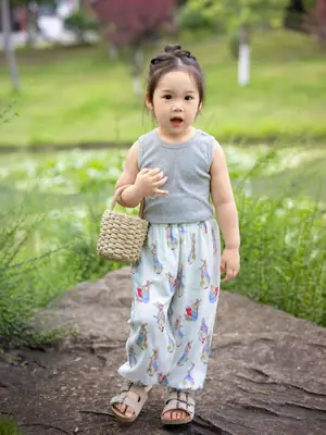 Children's Sleeveless Bamboo Pants Summer Wear