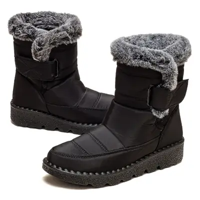 Women's Grey Fleece Lined Winter Boots Large
