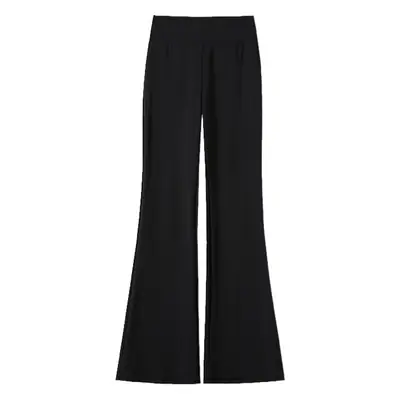 Black Micro-Flared High-Waist Leggings for Women 2024