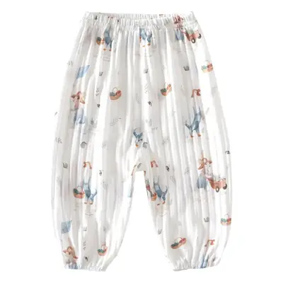 Baby Anti-Mosquito Pants White Cotton Summer Boys Girls