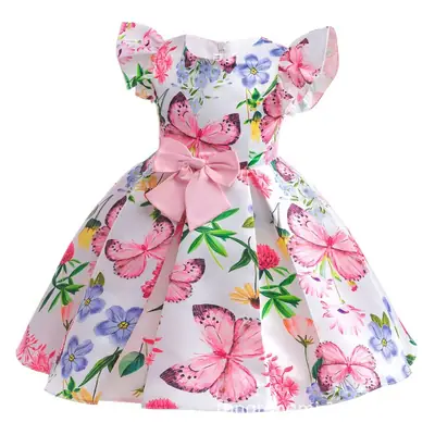 Little Girl's Butterfly Print Dress Small