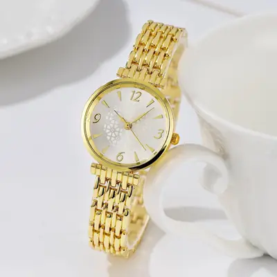 Rose Gold Digital Watch for Women with Chain Strap