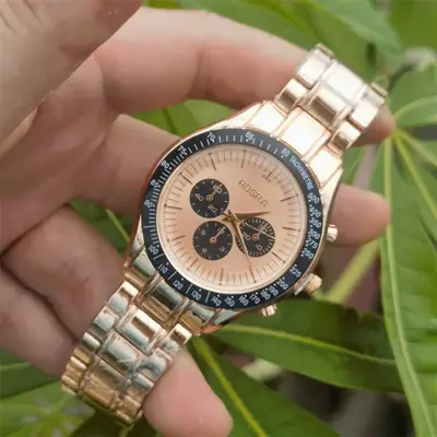 Men's Black Stainless Steel Chronograph Watch