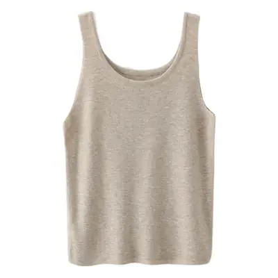 2023 Summer Wool Sleeveless Vest Green Round Neck