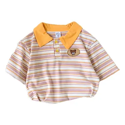 Children's Striped Polo Top Set Summer Casual Huzhou