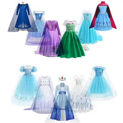 Elsa Ice Crown with Blue Tassels for Girls