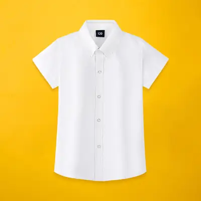 Boys White Short Sleeve Pure Cotton Shirt