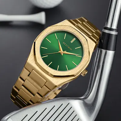 Men's Stainless Steel Watch Blue Dial Quartz Movement
