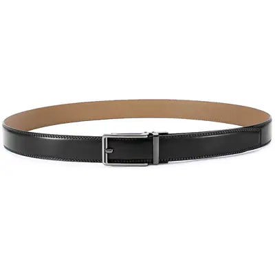 Men's Real Cowhide Belt with Automatic Buckle Black