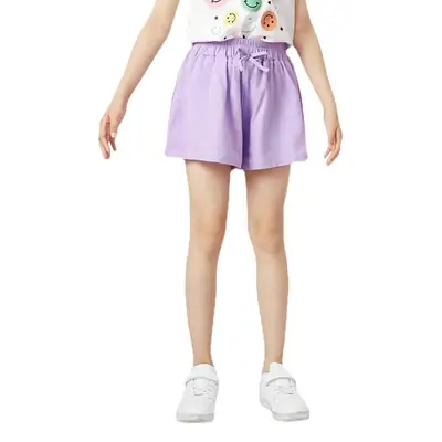 Girls Gray Korean Style Casual Shorts Bow