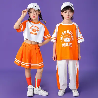 Orange Kids Sports Outfit Set for Girls & Boys
