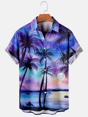 2023 Men Summer 3D Printed Hawaiian Shirt Large