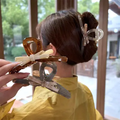 Acrylic French Bow Hairpin for Women