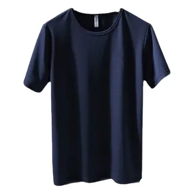 Men's Gray Mesh Short Sleeve T-Shirt Plus Size