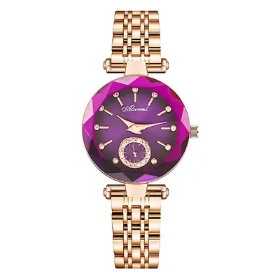 Turquoise Crystal Watch with Gold Steel Belt for Women