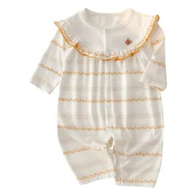 Baby Pajamas Pure Cotton Summer Set White Striped