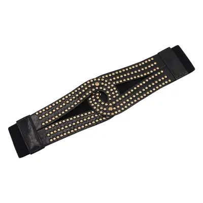Women's Black Rivet Belt with Elastic Waist