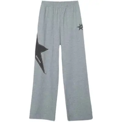 Women Grey Star Print Loose Sports Pants Spring Summer