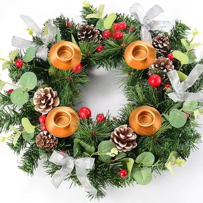 Christmas Ribbon Wreath for Home Decoration