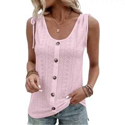 White U-Neck Vest for Women 2023 Spring Summer