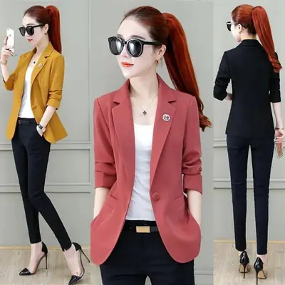 Women Thin Slim Blazer Suit Jacket Spring 2026