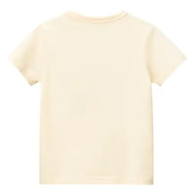 Women Printed T-Shirt Cream Short Sleeve Summer
