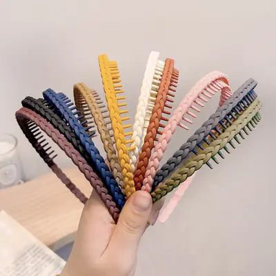 Color Frosted Toothed Hairbands for Women