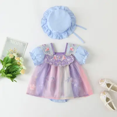Baby Hanfu Dress Green Princess Skirt Set