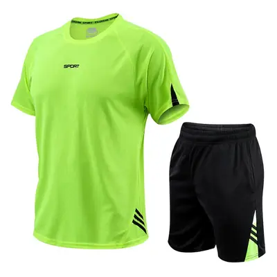 Men Blue Black Sports Suit Summer Shorts Set