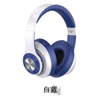 Bluetooth Headset with Full Ear Cushion Blue White