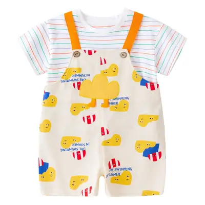 Baby Cartoon T-Shirt Cream Short Sleeve Summer