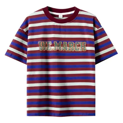 Kids Striped T-Shirt Summer 2025 Boys Mid-Sleeved Top