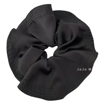 Black Satin Hair Ring with Elastic High Elastic Hair Tie
