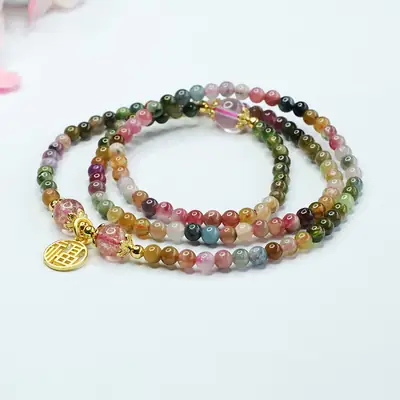 Multi-Layer Strawberry Crystal Bracelet for Women