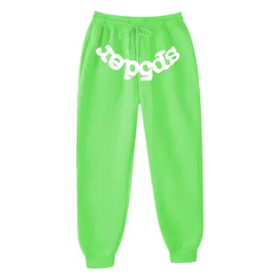 Men's Navy Hip-Hop Fleece Sweatpants with Colorful Print