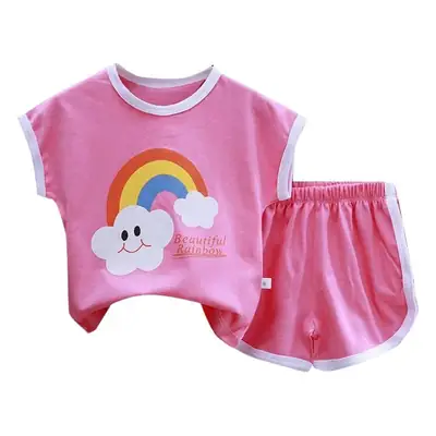 Children's short sleeve suit cotton summer new boys suit Korean baby clothes girls T-shirt children's clothing wholesale
