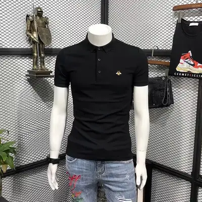 Men White Cotton Polo T-Shirt with Embroidered Logo