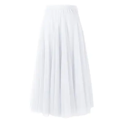 Fairy Gauze Pleated Skirt Red Mid Length